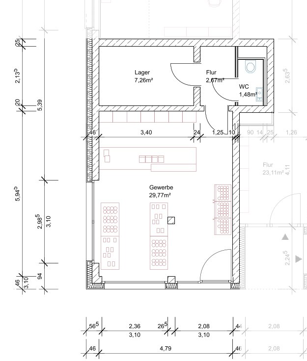 Grundriss Gewerbeeinheit